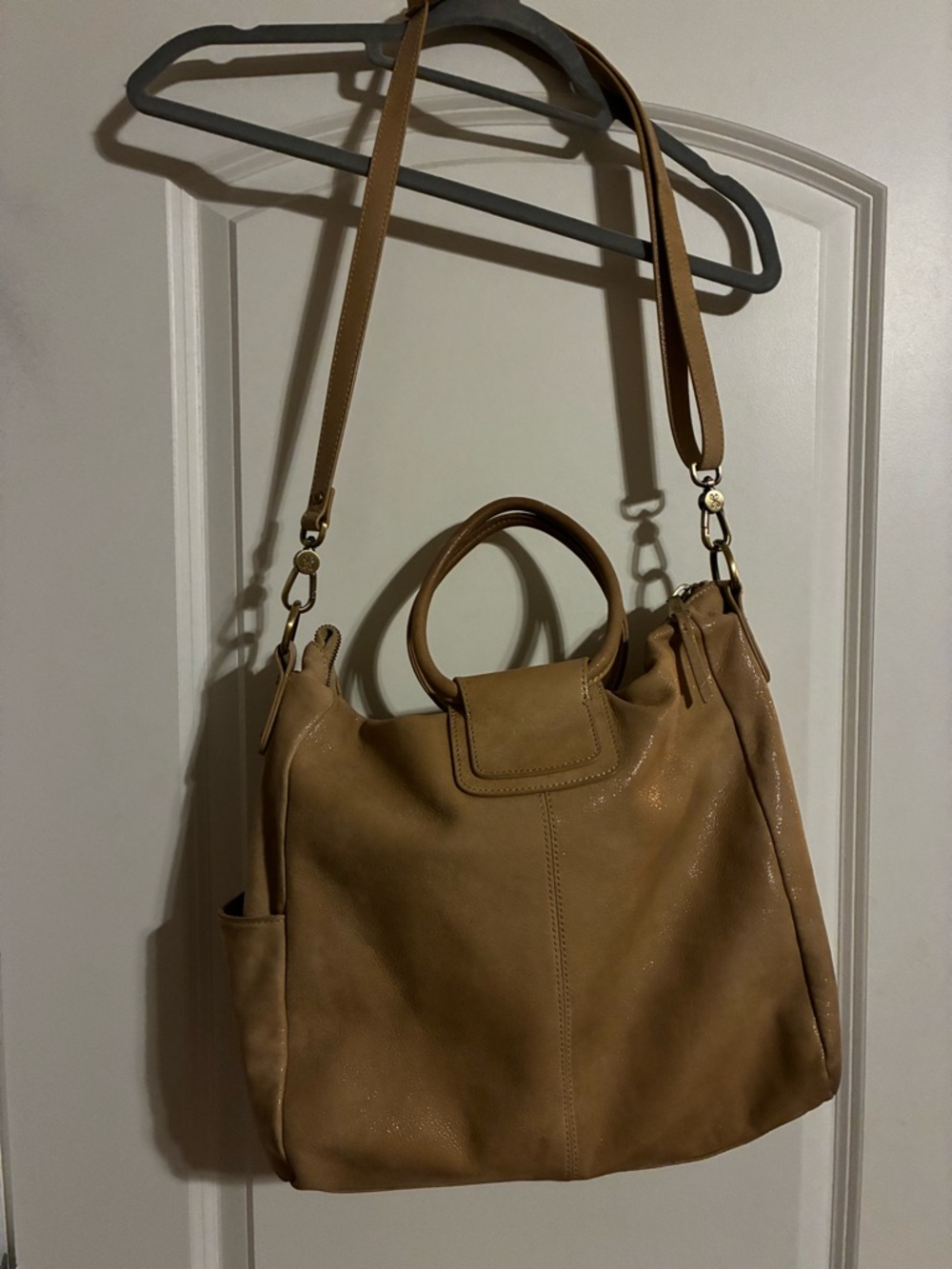 HOBO Soft Cream Leather Hobo with Woven Center Detail - Picture 5 of 5